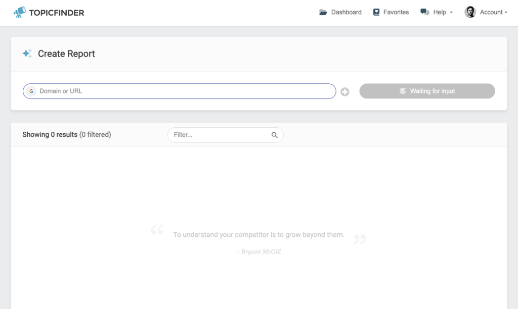 Creating Your First Report - Topicfinder