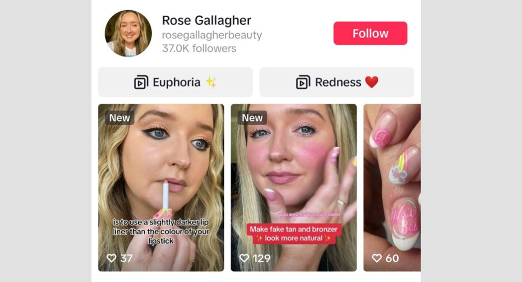 Social influencer promoting products online