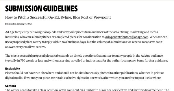 Person submitting a guest article online