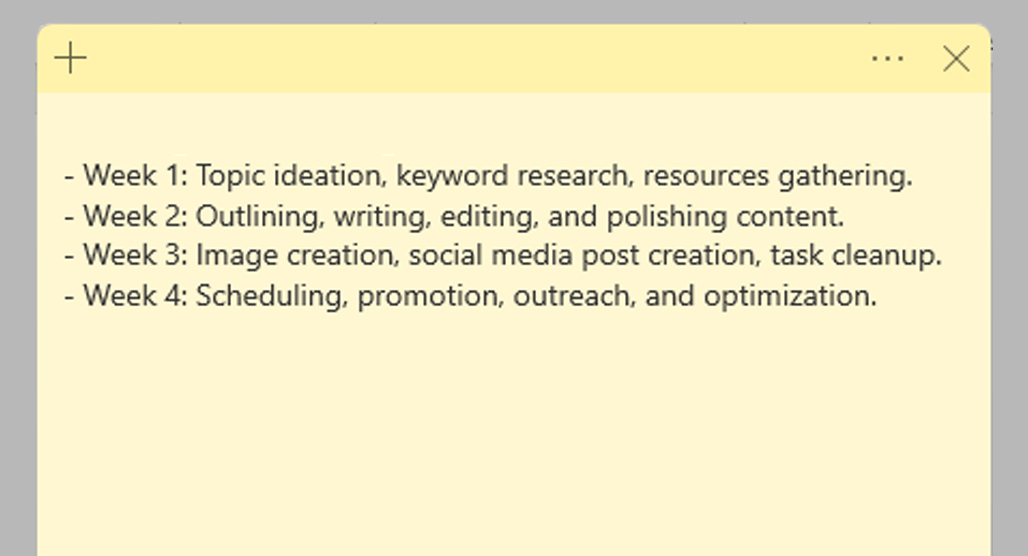 Stacked blog posts in a content backlog