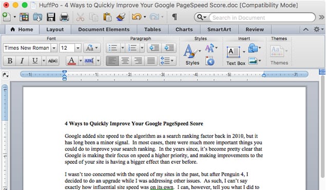 Person sending formatted document to editor