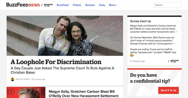 BuzzFeed website homepage on a screen