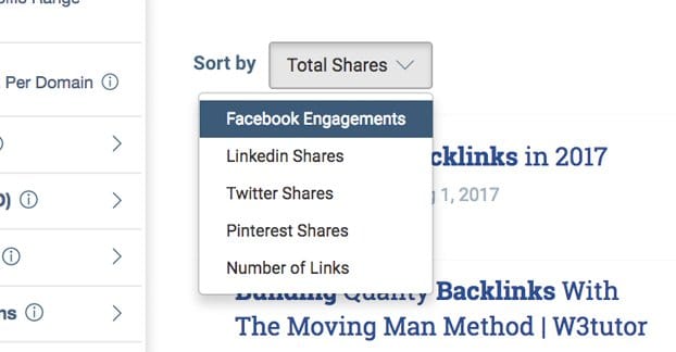 BuzzSumo dashboard showing content analysis results