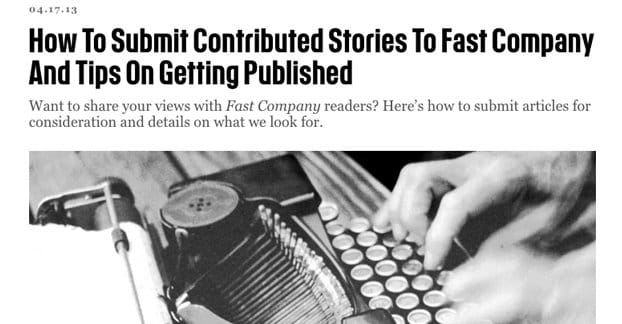 Fast Company magazine website homepage screen