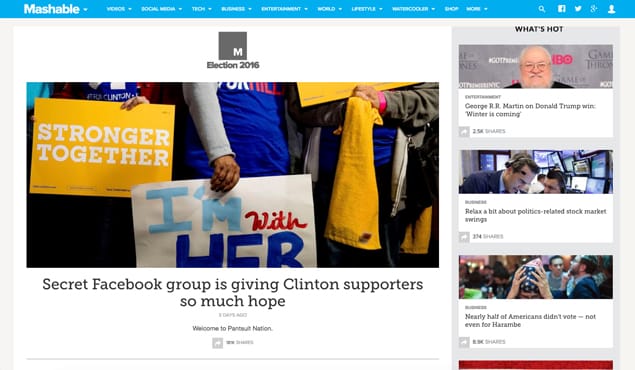 Person submitting guest post to Mashable website
