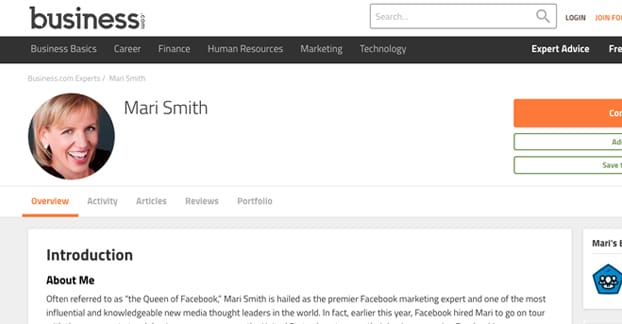 Business.com website guest post submission page