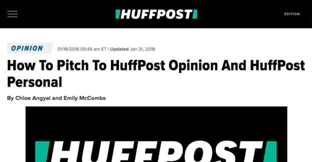 Huffington Post website homepage on screen