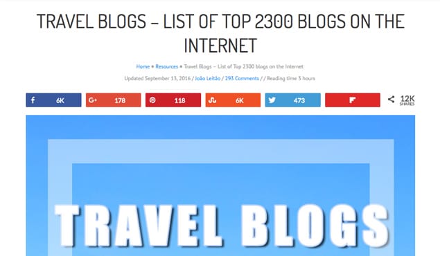 Travel blogger writing guest post on laptop