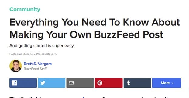 BuzzFeed website homepage on a screen