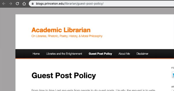 Person submitting guest post to EDU site