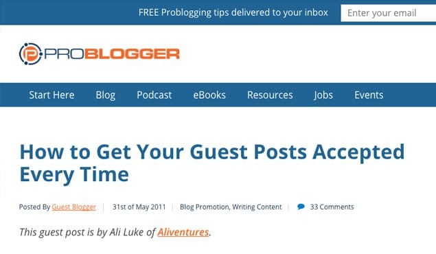 Guest blogger writing strategic content online