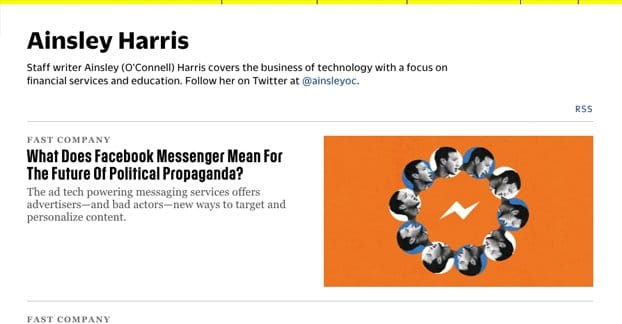 Fast Company magazine website homepage screen