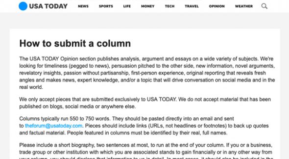 Business spotlight feature on USA Today