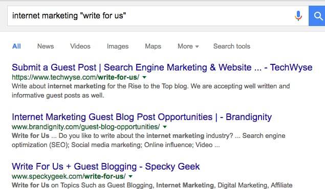 Person searching for guest post opportunities online