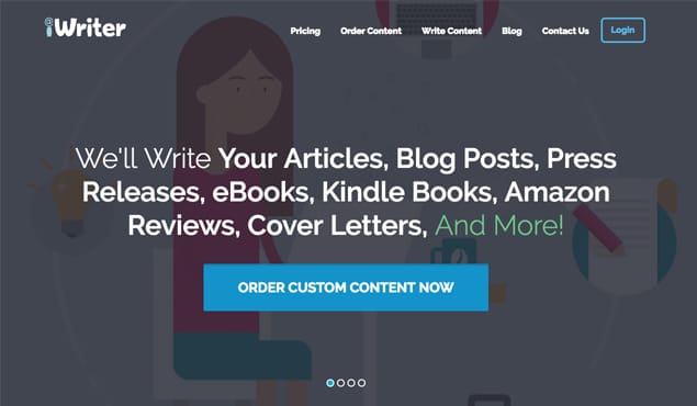 Laptop with outsourcing and content writing concept