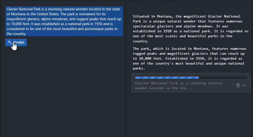 Speedwrite AI text rewriting interface screenshot