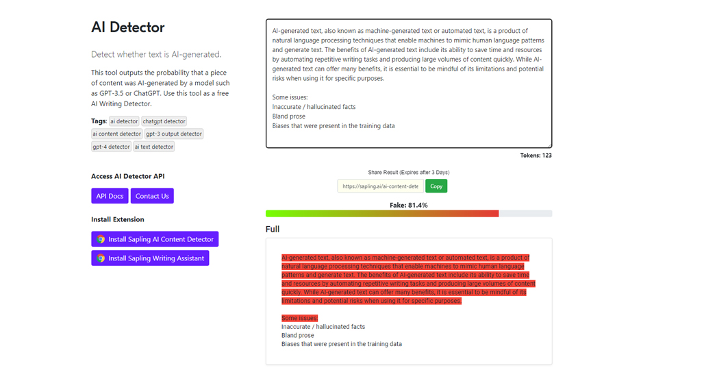 AI detector tools comparison chart overview