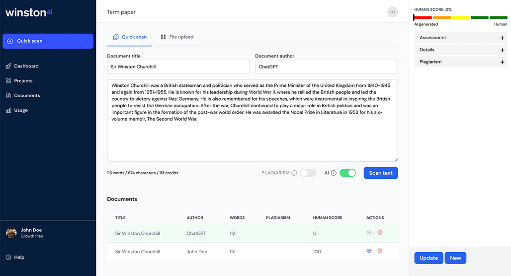 AI detector tools comparison chart overview