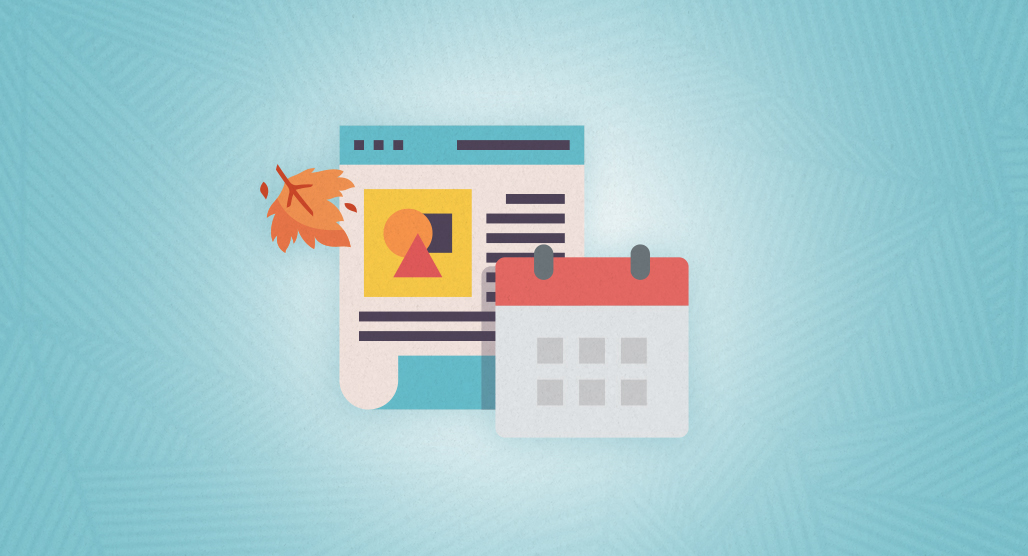 Calendar with seasonal blog post planning