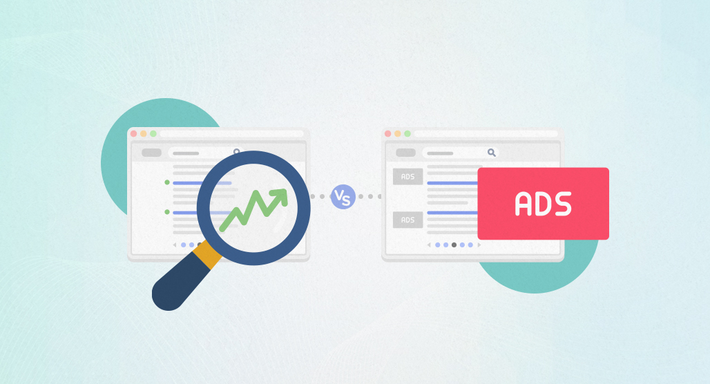 Organic vs non-organic SEO comparison chart