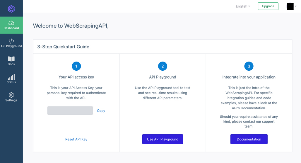 WebScrapingAPI web-based tool interface screenshot