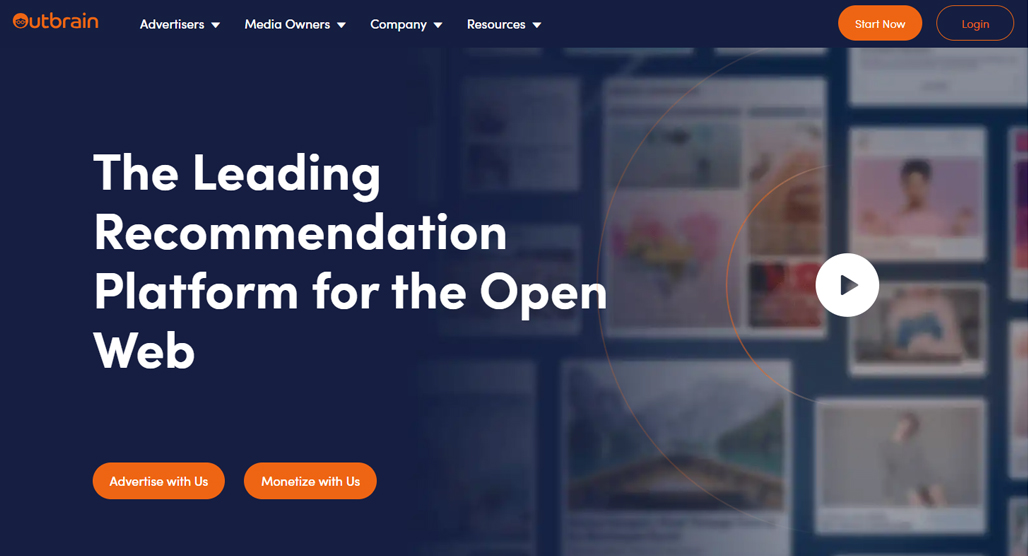 Outbrain native advertising platform dashboard interface