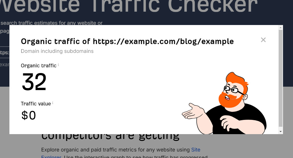 Low website traffic analytics graph