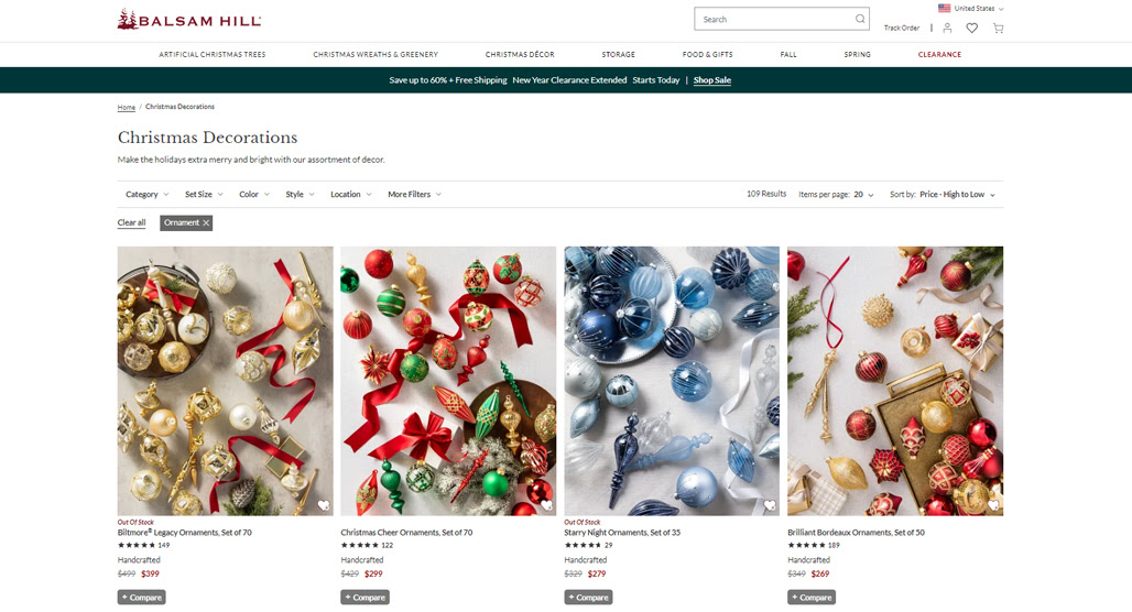 Seasonal product display with holiday items