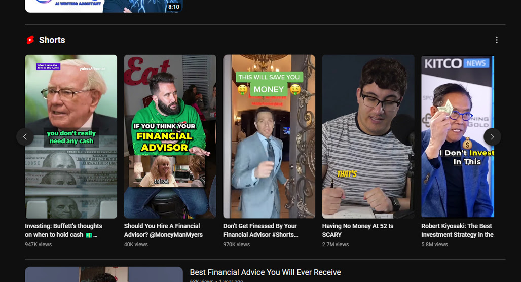 Diverse content formats displayed on screen