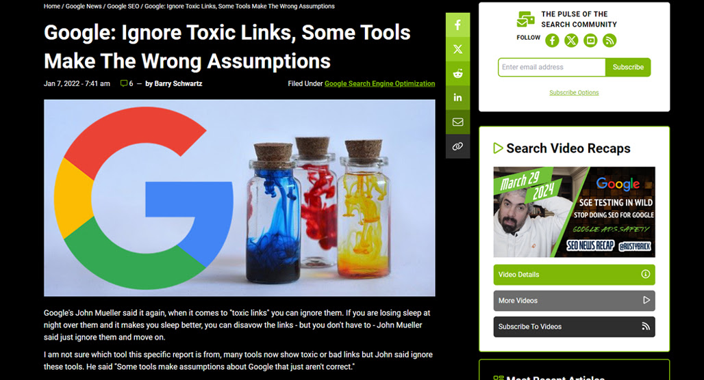 Google search console disavow tool interface
