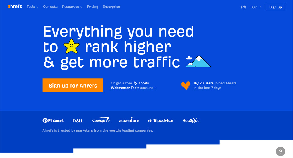 Ahrefs SEO tool dashboard interface screenshot