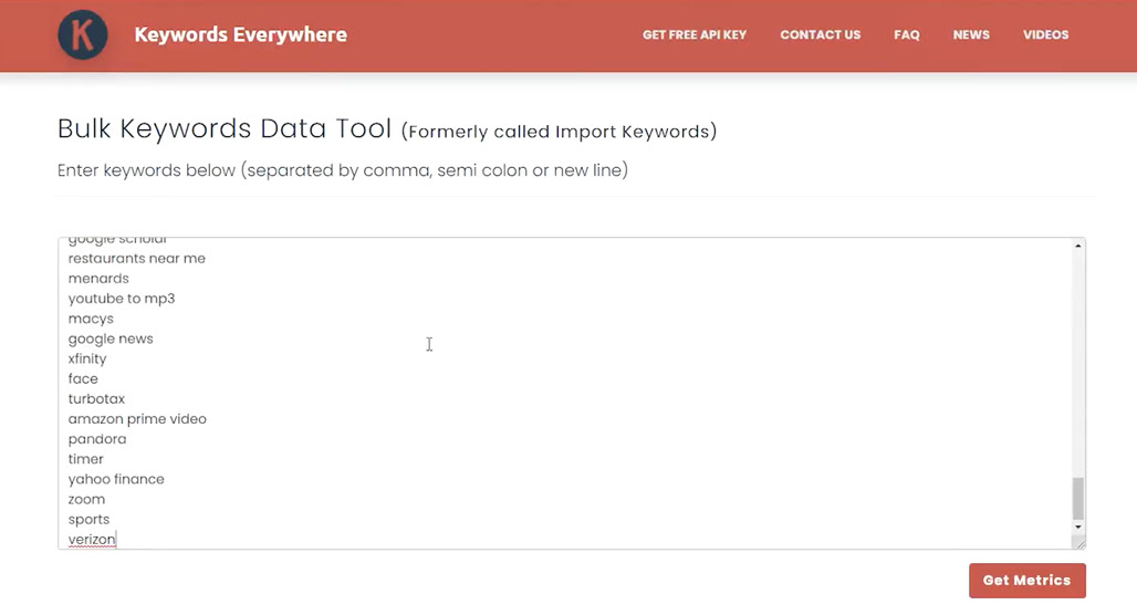 Keywords Everywhere browser extension dashboard screenshot