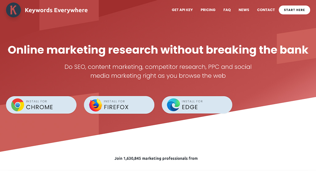 Keywords Everywhere browser extension interface screenshot