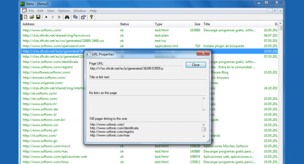 Xenu's Link Sleuth interface screenshot