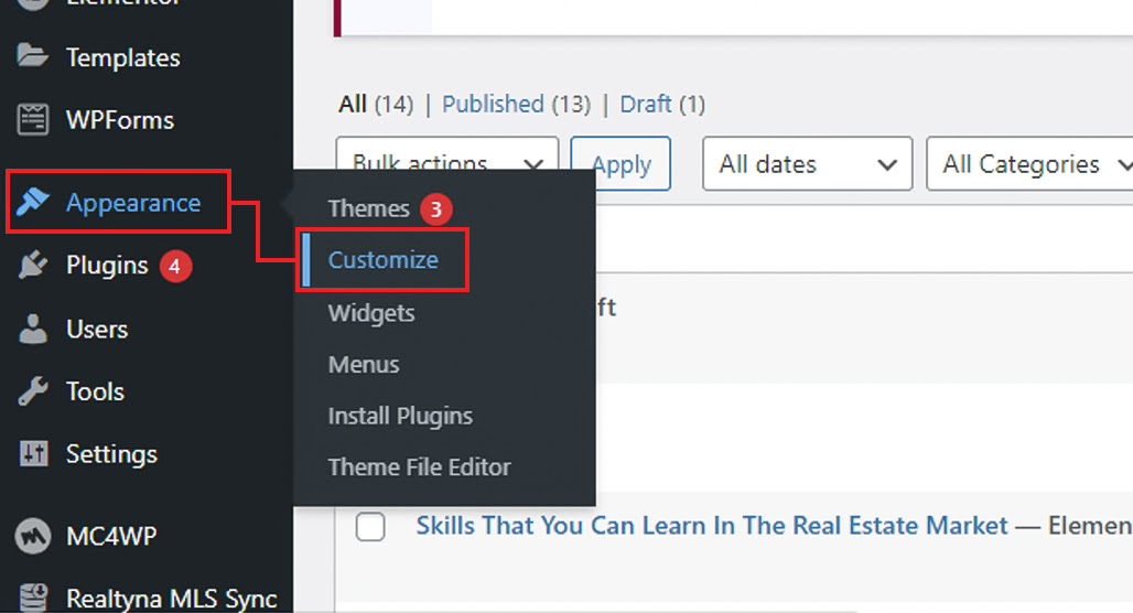 Custom CSS code hiding blog post title
