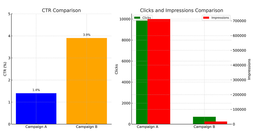 Frustrated blogger analyzing low click statistics