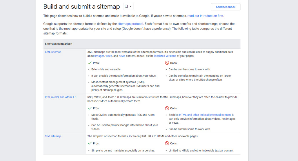 Google Search Console sitemap submission interface