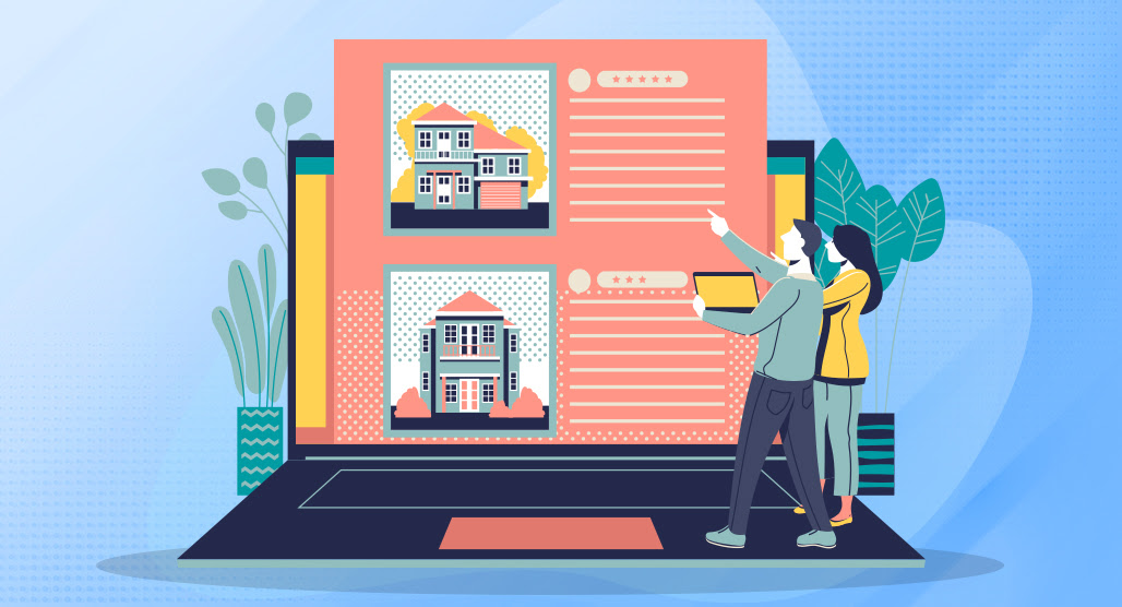 Real estate blog post on laptop screen
