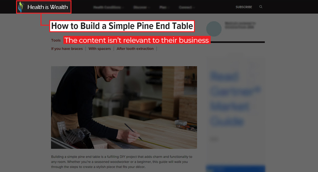Frustrated blogger staring at empty screen