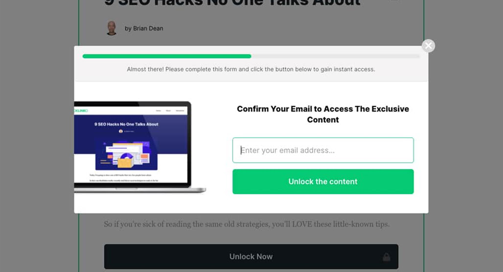 Person signing up for email newsletter