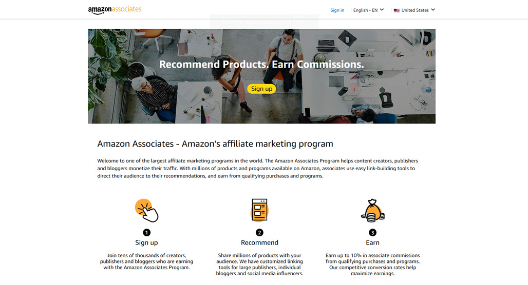 Amazon Associates affiliate program logo
