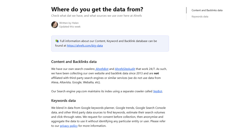 Ahrefs web crawler collecting Google search data