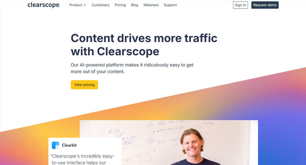 Clearscope content optimization dashboard interface