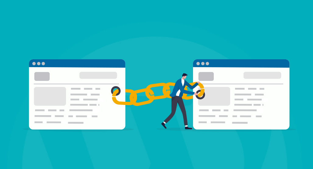 WordPress dashboard with automatic link settings