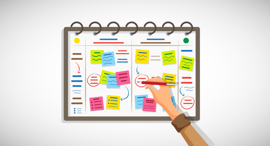 Brainstorming blog post ideas on paper