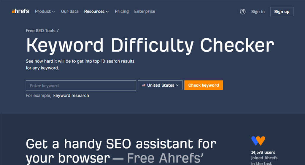 Keyword difficulty tool comparison chart