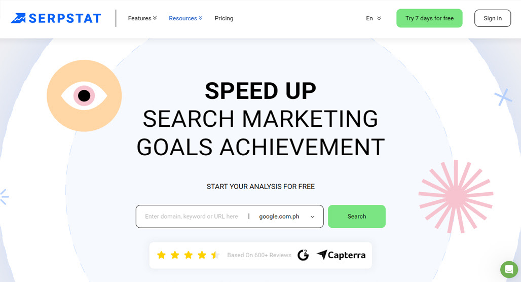 Serpstat competitor Google Ads analysis dashboard