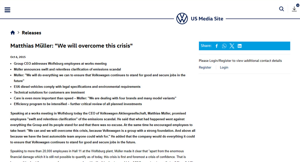 Person sharing press release with colleagues