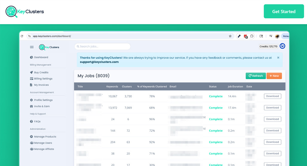 Search ranking growth chart over time