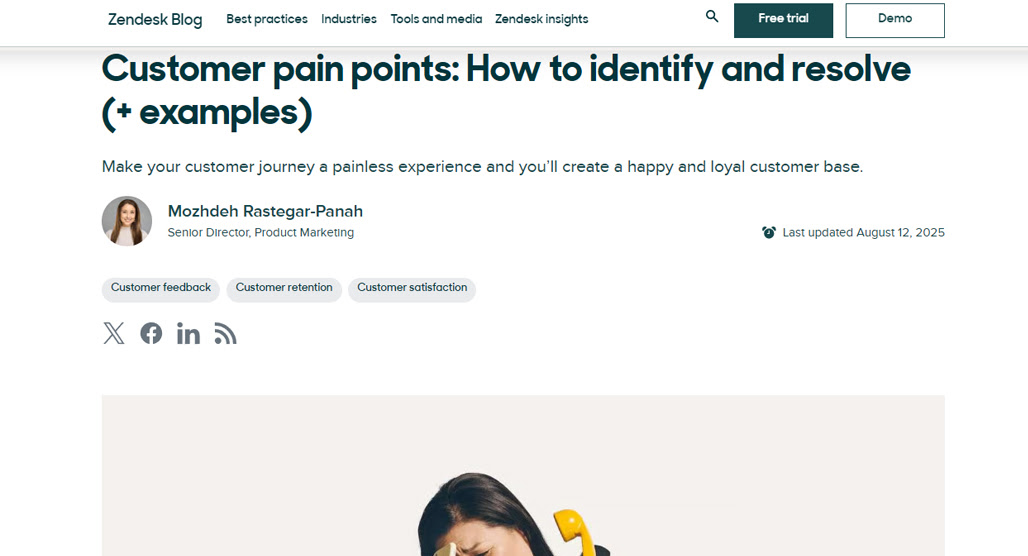 Person identifying customer pain points on whiteboard